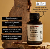 Cell Squared Organic Grass-Fed Beef Heart - 160 Capsules 500mg each